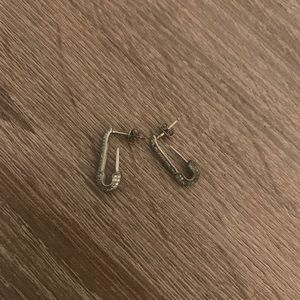 Silver Safety Pin Earrings
